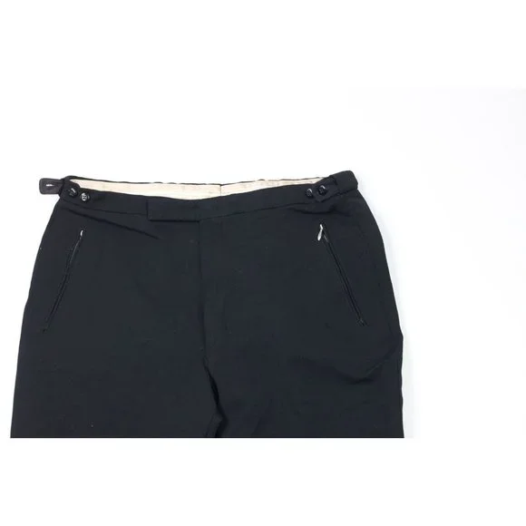 Vintage 40s Mens 34x32 Olympic Stretch Wool Stirrup Skiing Pants Black Italy - Picture 2 of 12